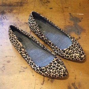 Dr. Scholls leopard print faux fur ballet flats
